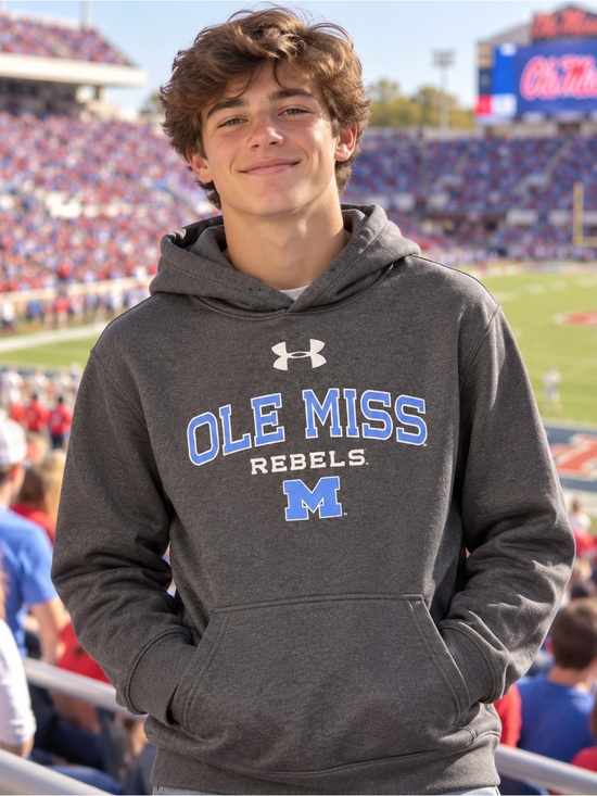 Under Armour Other - 🆕 Under Armour Ole Miss Rebels Gray Hoodie Youth Large NWOT